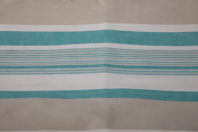 Curtain Striped Green White Brown